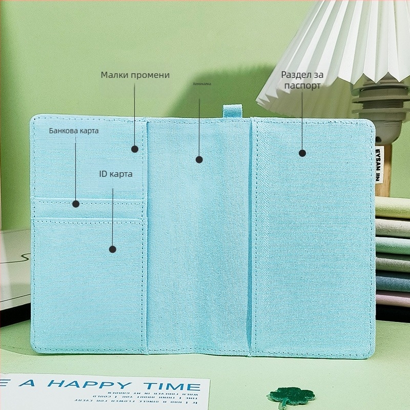 Органайзер за паспорт и карти — интегриран държач за карти, платнен органайзер за пътуване, унисекс (Yi Jin, урбан стил, пролет 2025)