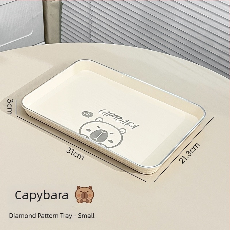 Чайна тава квадратна, PET материал, серия Little Bear, рисунка семейство мечки, лазерно обработена повърхност