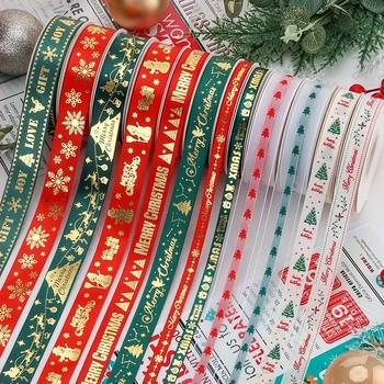 Коледна панделка — DIY декоративна лента за опаковане на подаръци и празнични декорации, марка Chu yan