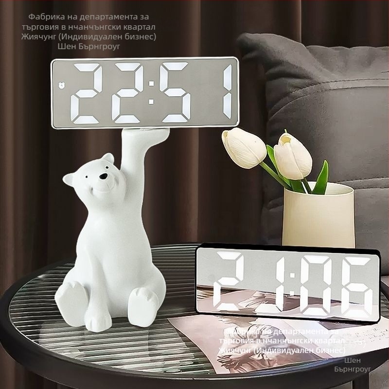 Настолен часовник със съхранение на ключове — смола, с възможност за персонализиране, корейски стил, смарт будилник