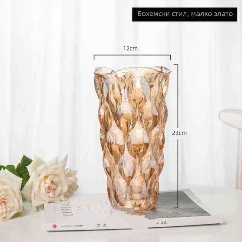 Ваза от стъкло в американски стил Ryukyu Crystal за дневна и спалня — Материал: стъкло; Повърхност: друга; Опаковка: картон; Обработка: без персонализация
