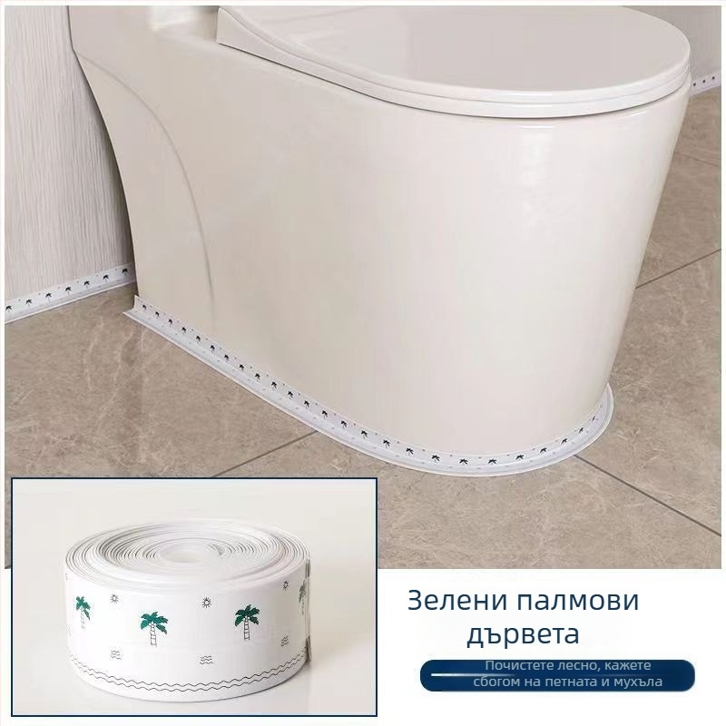 PVC самозалепващ водоустойчив кант за фуги в кухнята и банята – модерен минималистичен стил, за пропуски около газова плита, мивка и тоалетна