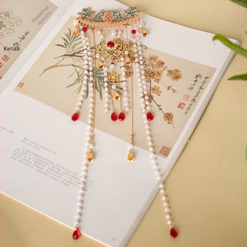 Щипка за коса с лист лотос, форма на цвете, ръчна изработка, метална сплав, национален стил, пролет 2025