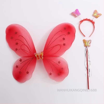 Детски ангелски криле за гръб – криле за сценични изпълнения и принцеса облекло (за деца 0–3 г.; Материал: Друг; 3C: електрическа играчка под 14 г.)