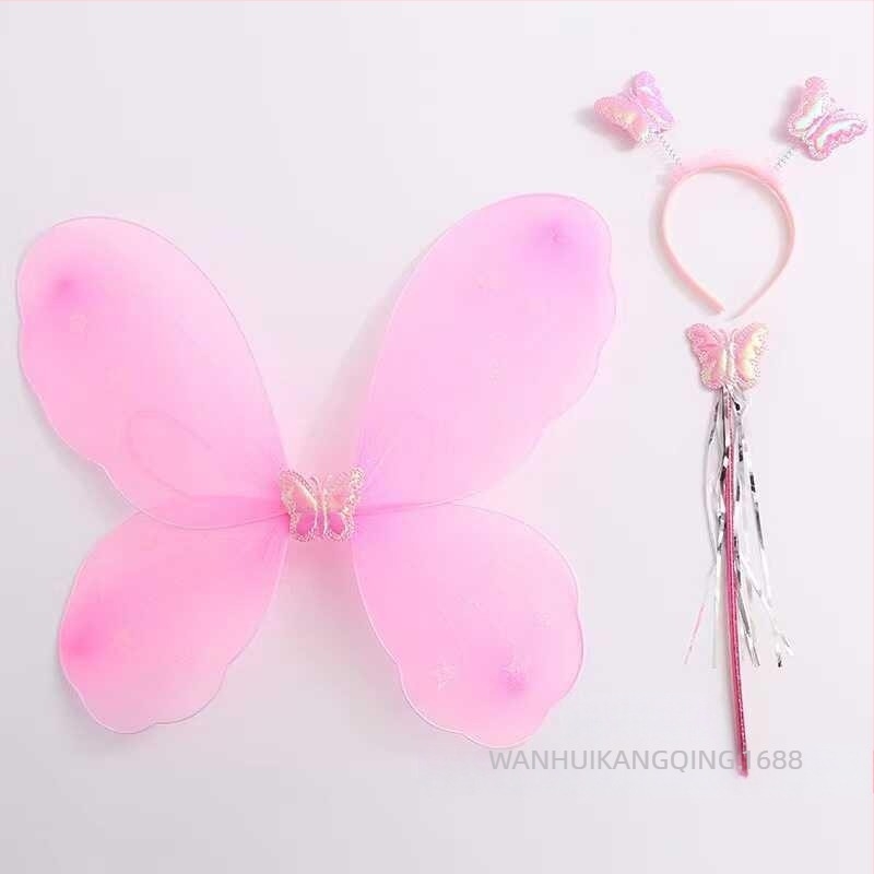 Детски ангелски криле за гръб – криле за сценични изпълнения и принцеса облекло (за деца 0–3 г.; Материал: Друг; 3C: електрическа играчка под 14 г.)