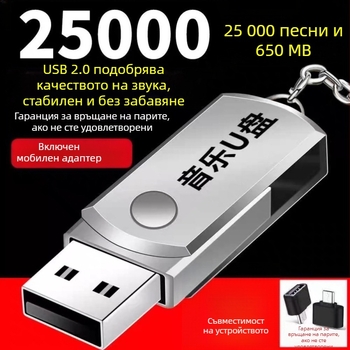 Автомобилен USB флаш драйв MP3 — модел 411, памет 128 милиона, MP3 възпроизвеждане