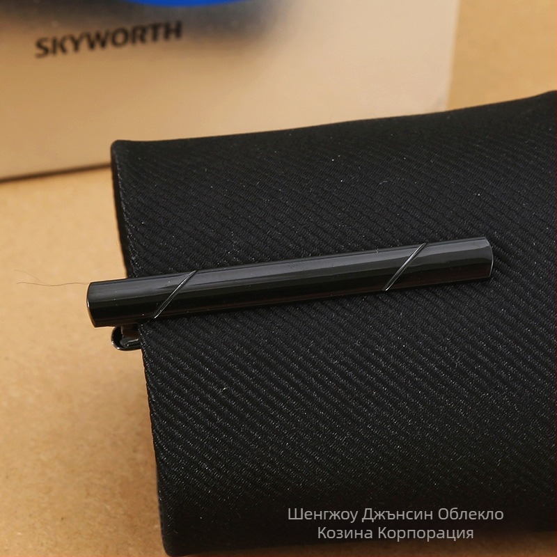 Медна клипса за вратовръзка, плоска глава, вълнообразен дизайн, монохромен модел, електроплакиране, чистота K9