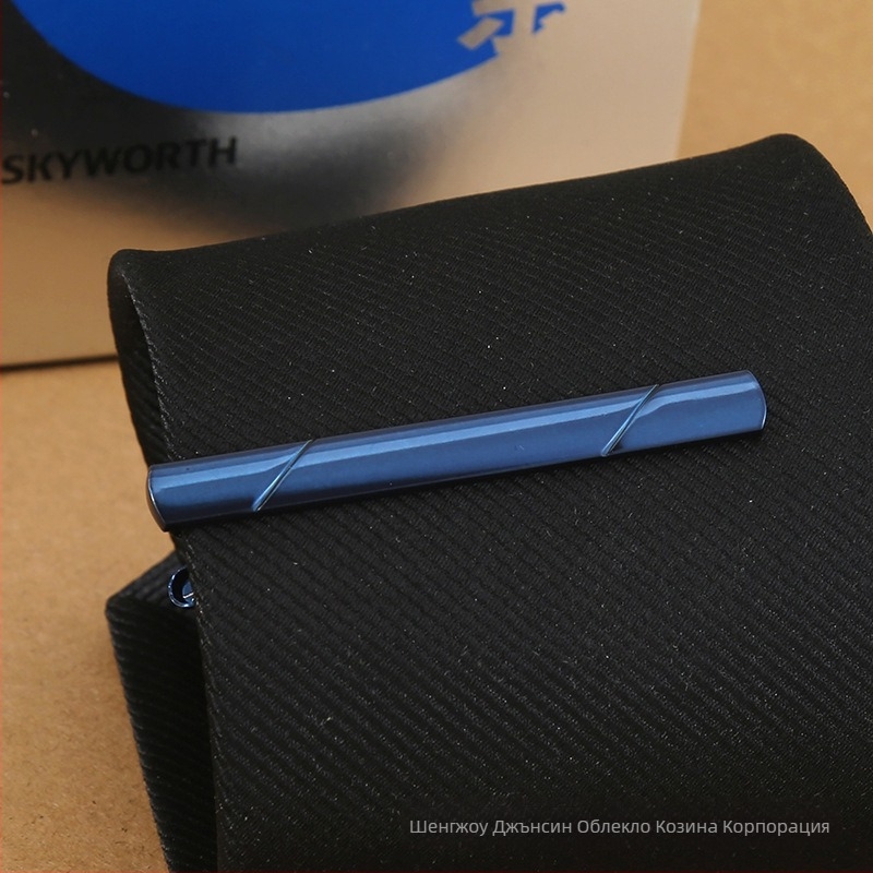 Медна клипса за вратовръзка, плоска глава, вълнообразен дизайн, монохромен модел, електроплакиране, чистота K9