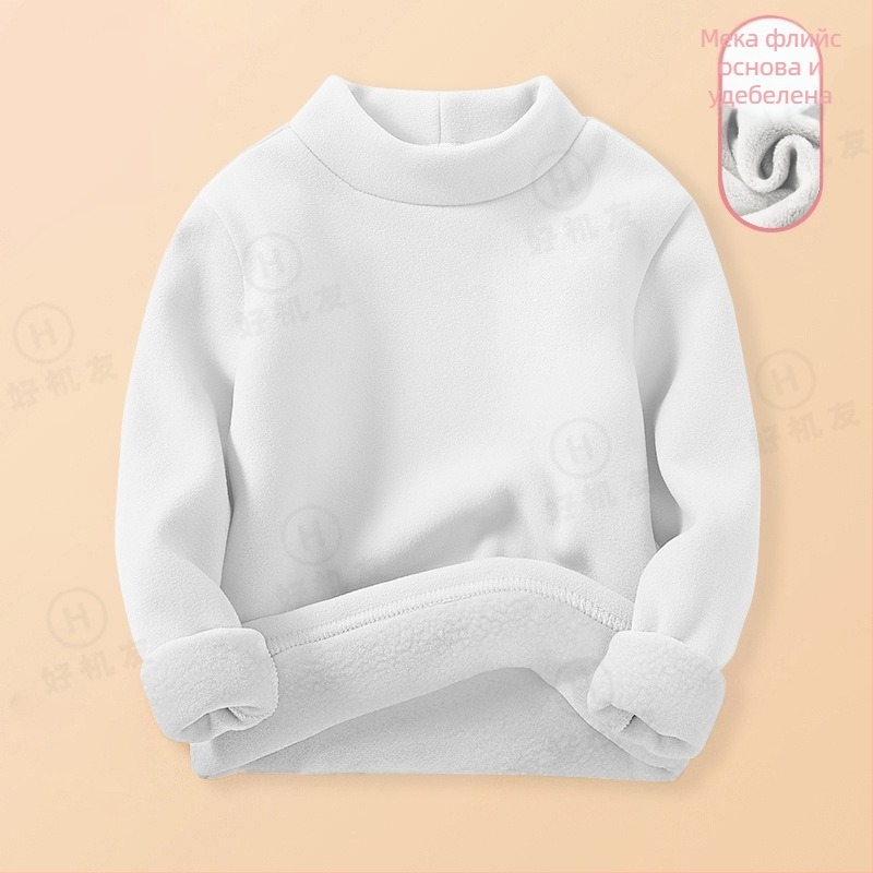 Детска термо риза за базов слой с флисово вътрешно покритие, дълъг ръкав, полувисока яка, Derong плат, 95% полиестер