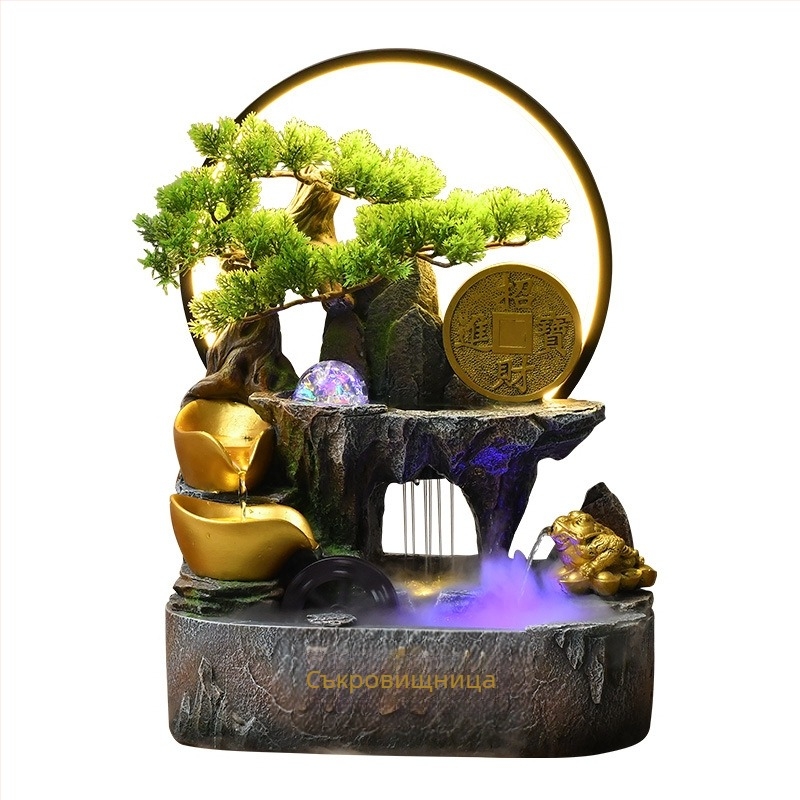 Десктоп украса: Корнукопия с циркулираща вода, смола, персонализиране налично, нов китайски стил