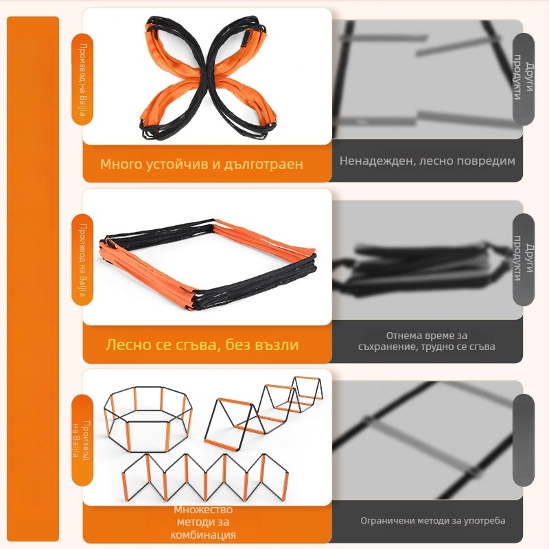 Помощ за тренировки: многофункционална сгъваема agility ladder, стоманено тяло, подходяща за футбол, марка Roneng