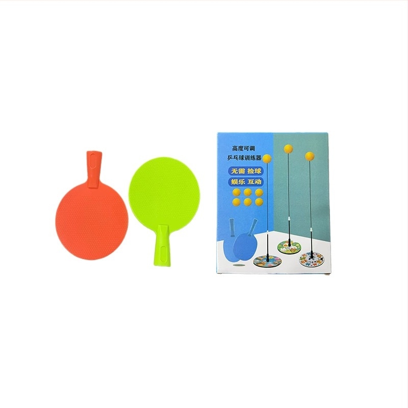Тренажор за тенис на маса с мек еластичен вал, метална база, попларова дъска, директен удар, персонализация налична