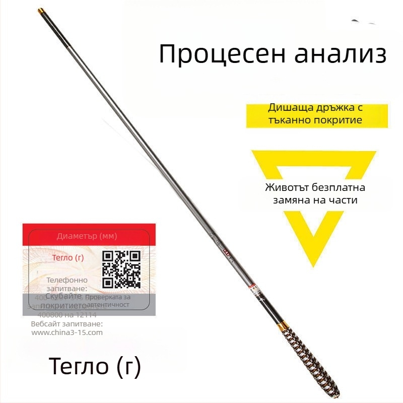 Карбонова въдица за риболов – ултра лека, ултра твърда, многочастов комплект за карп и карась