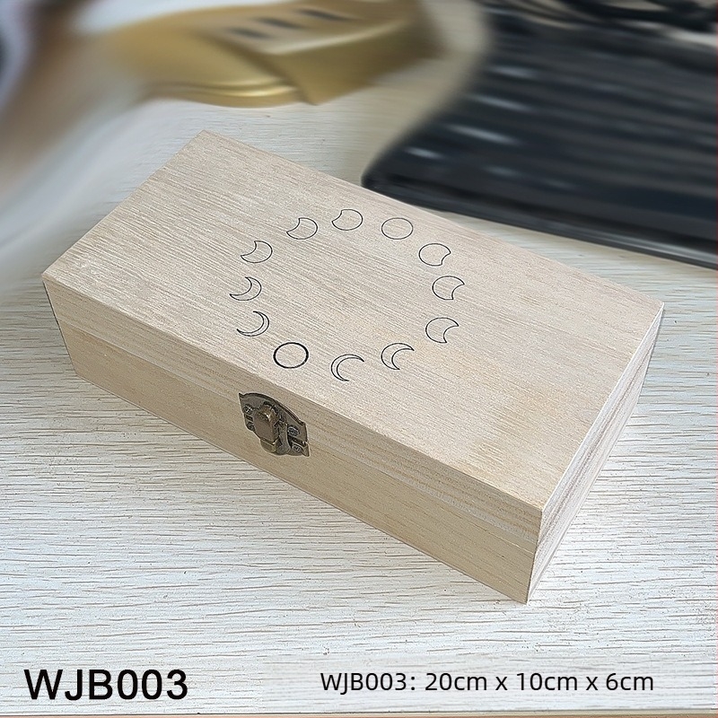 Дървена кутия за съхранение на Таро карти и настолни карти, изработена от дърво; подходяща за възрастови групи 7–14, 15–35, 36–60 и 61+