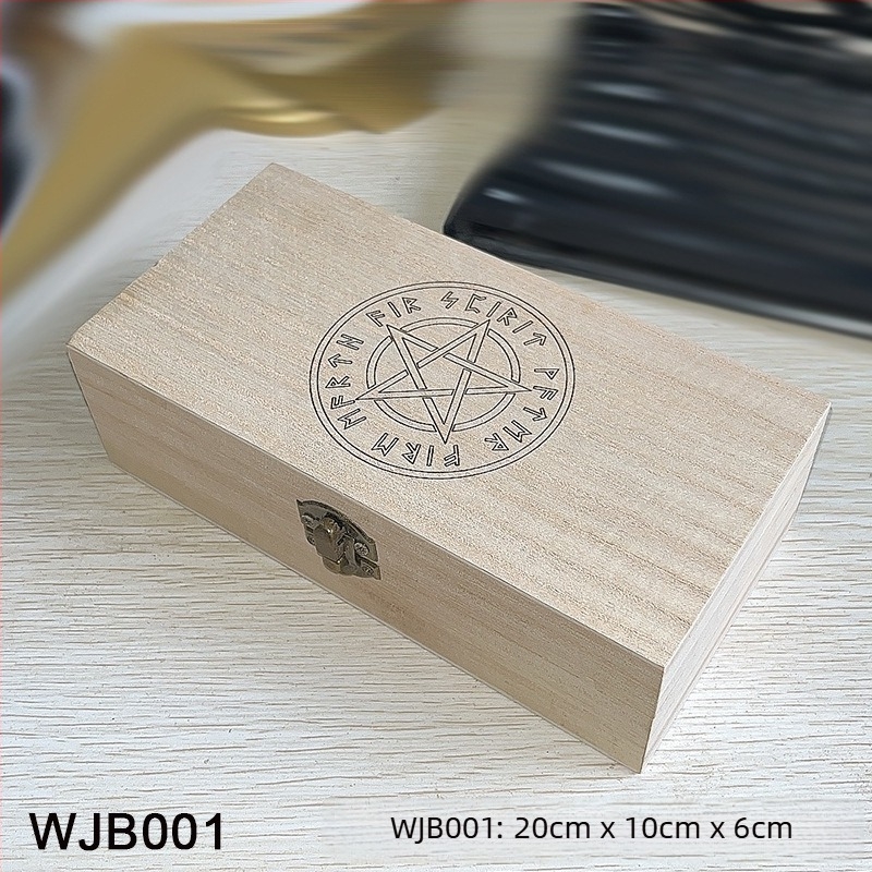 Дървена кутия за съхранение на Таро карти и настолни карти, изработена от дърво; подходяща за възрастови групи 7–14, 15–35, 36–60 и 61+