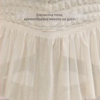 Сет калъфки за столове, еластичен Seersucker плат, модерен и прост стил, четирисезонен, полиестер