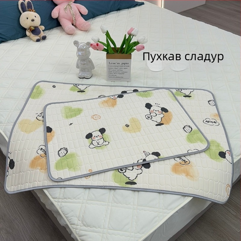 Бебешка латексова охлаждаща подложка за дневен сън, Ice Silk плат, антихлъзгаща, карикатурен стил, 90% латекс