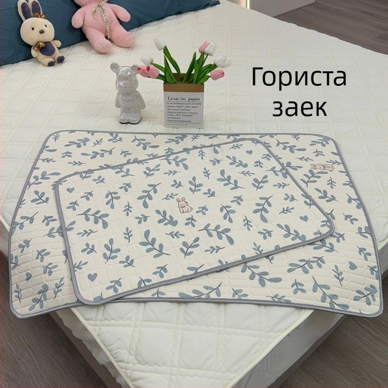 Бебешка латексова охлаждаща подложка за дневен сън, Ice Silk плат, антихлъзгаща, карикатурен стил, 90% латекс