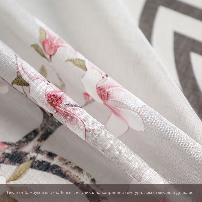 Дверна завеса против комари, полиестер, дантела и тюль, за дома, спалня и вход — Нов китайски стил, есен 2025