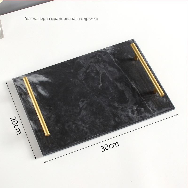 Поднос за бижута и десерти в Nordic стил от смола за баня и ароматерапия • Материал: Смола • Марка: Yihong artworks • Код продукта: Marble tray • Повърхност: 3283093