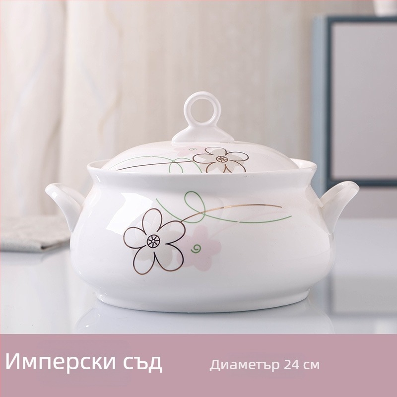 Комплект керамични съдове за домашно хранене — свободно комбиниране, купи за ориз, супа, нудъл и плочи; подходящ за микровълнова печка