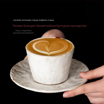 Чаша за кафе – ръчно изработена керамична чаша за лате с latte-art, Wubentang, персонализация налична, подаръчна кутия