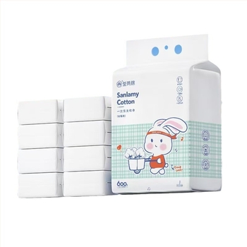 Стенно монтирана еднократна лицева кърпа – мека, удебелена от вискозно влакно, висяща за издърпване, подходяща за грижа за бебета