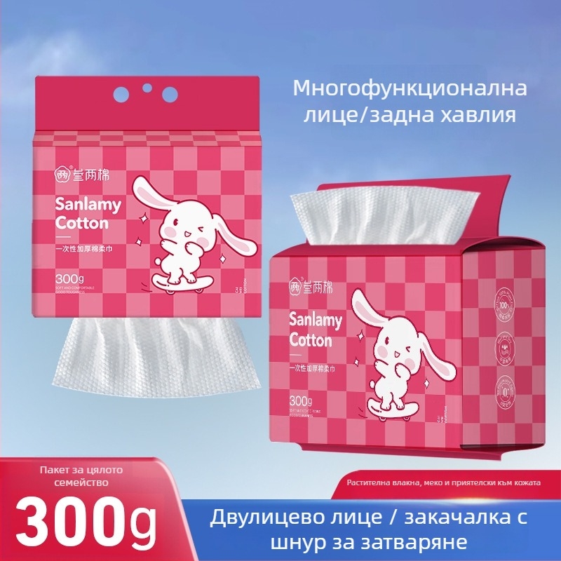 Стенно монтирана еднократна лицева кърпа – мека, удебелена от вискозно влакно, висяща за издърпване, подходяща за грижа за бебета