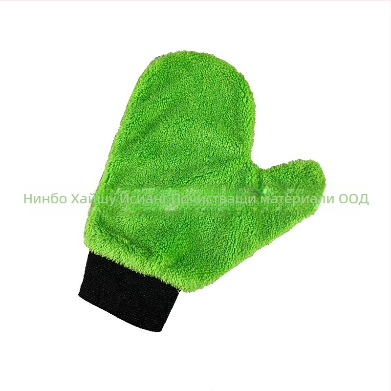 Uvit корална флийс ръкавици за измиване на кола с палец