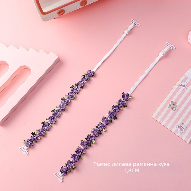 Презрамки за сутиен от дантела със бродирани цветя, заместващи презрамки, двойни презрамки