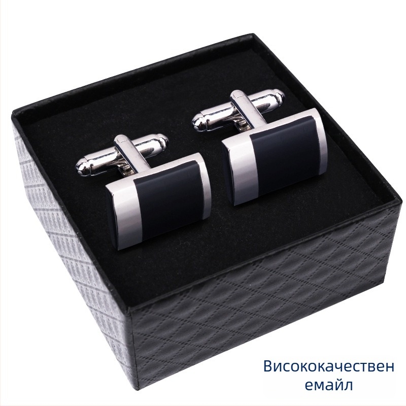 Маншетни копчета (сплав, прост мъжки стил, геометричен дизайн, електроплакирани)