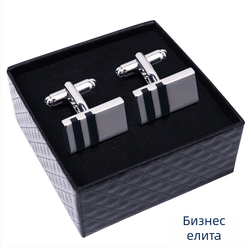 Маншетни копчета (сплав, прост мъжки стил, геометричен дизайн, електроплакирани)