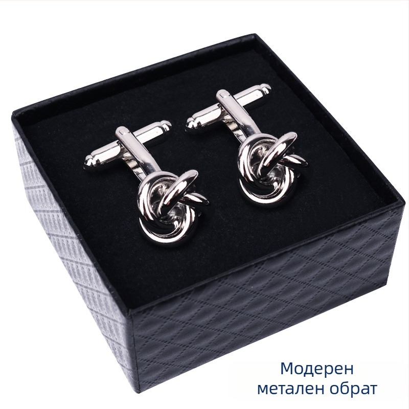 Маншетни копчета (сплав, прост мъжки стил, геометричен дизайн, електроплакирани)