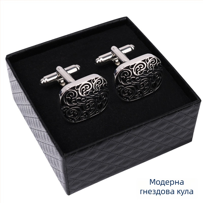 Маншетни копчета (сплав, прост мъжки стил, геометричен дизайн, електроплакирани)