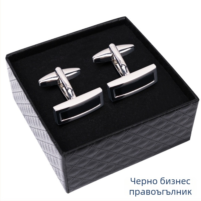 Маншетни копчета (сплав, прост мъжки стил, геометричен дизайн, електроплакирани)