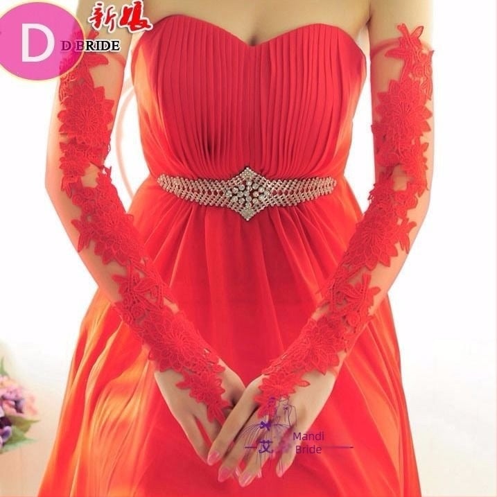 Булчински ръкавици от дантела, удължени и тънки (Марка: Unique; Наличност: на склад; Година/Сезон: Лято 2021)