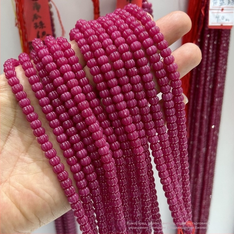 Рубинови корундови мъниста – различни форми, рязани и полирани, свободни скъпоценни камъни