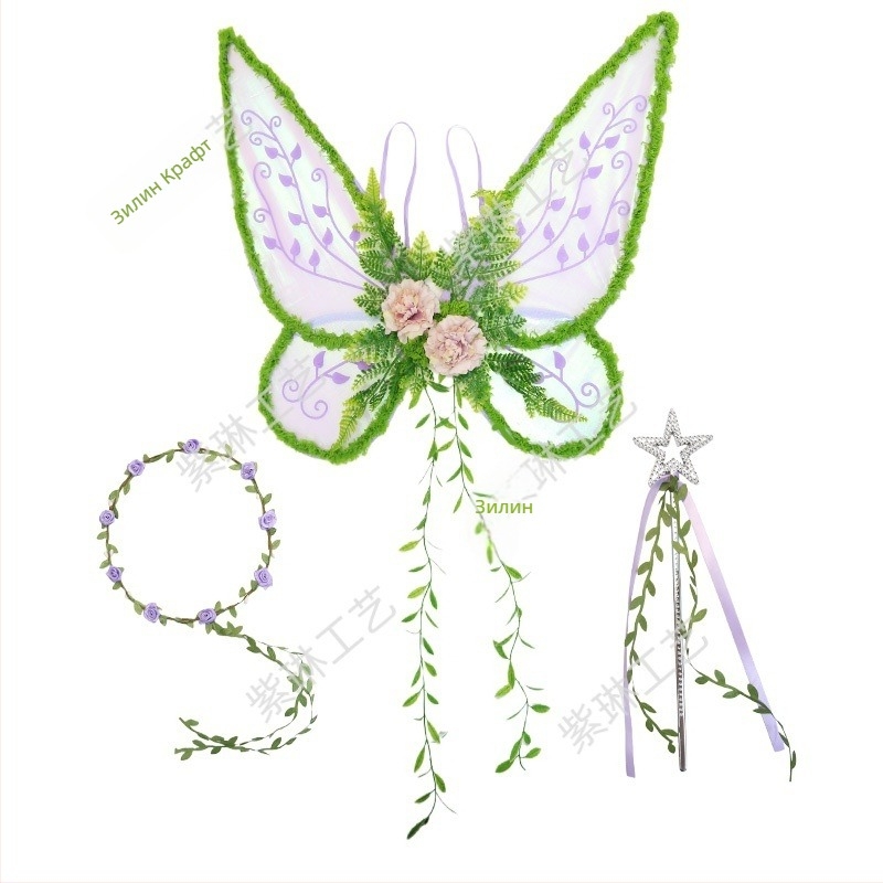 Zilin Ангелски криле за костюм, ръчна изработка, полиестер, геометричен модел