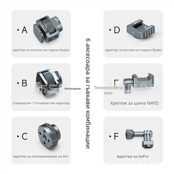 LEAPLIGHT Метален настолен държач-манипулатор, разширяем, универсален за телефони, таблети и камери — алуминиев сплав