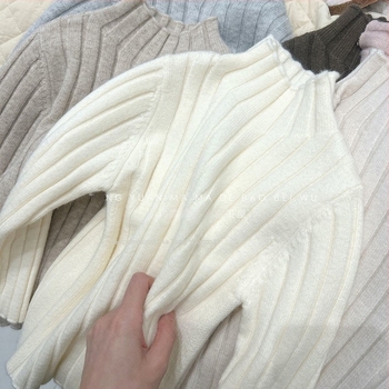 Детски пуловер за момичета в корейски стил от памук, дълги ръкави, кръгла яка, за възраст 1–3 години