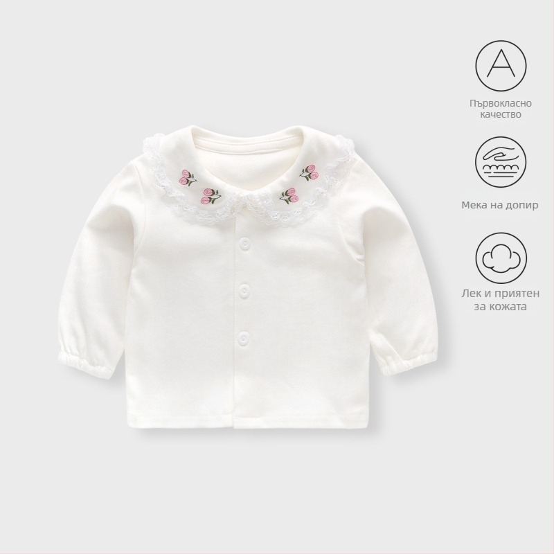 Детска тениска унисекс, дълъг ръкав, кръгла яка, 90% памук, корейски стил