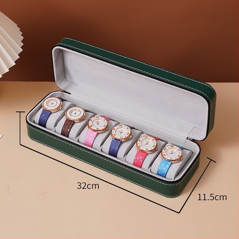 Кожен калъф за часовници със цип, преносим дисплей за часовници, пролет 2024