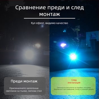 LED фар за мъгла с лазерна леща, алуминиево тяло, за H11, 12V, 20W, 6500K, LED 3030