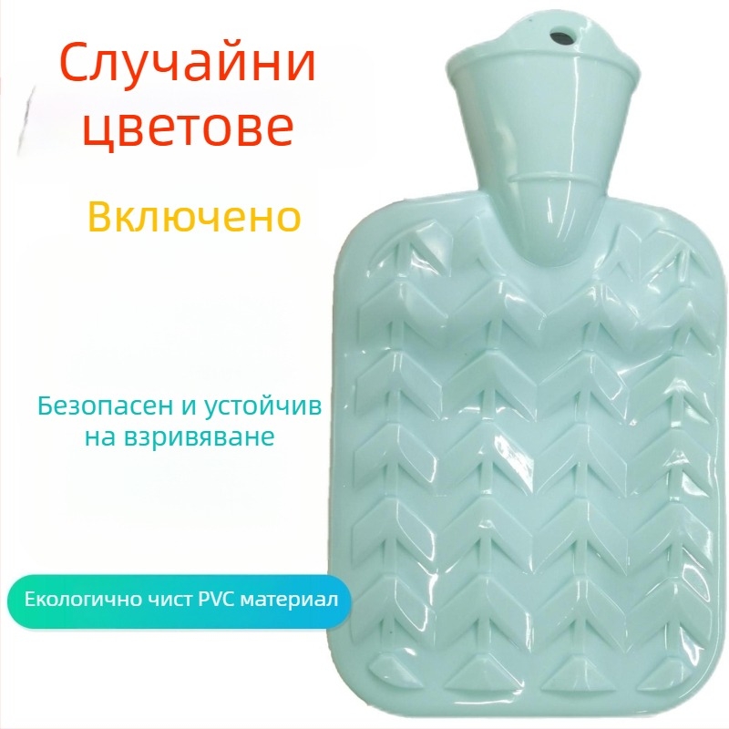 Водонагряваща чанта за водно напълване с покривка от изкуствен заек плюш, усилен PVC вътрешен слой, нагряване чрез водно наливане, топло и студено използване