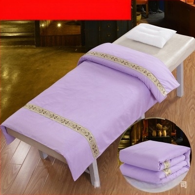 Завивка за масажни легла в салон за красота – еднотонна полиестерно-памучна тъкан, реактивно боядисване, зимно удебеляване