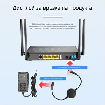 Интелигентен мрежов рутер — батерийно захранване, кръгъл дизайн, указателен дисплей, механично движение, поддържа печат на лого