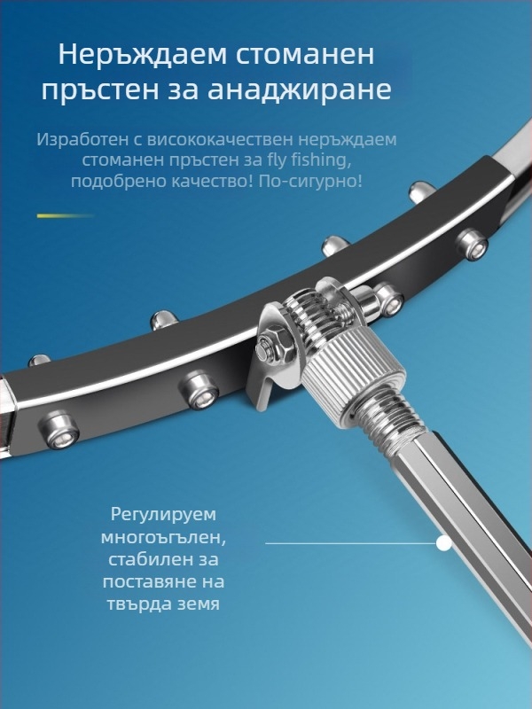 Baon нейлонова риболовна защитна мрежа със квадратна форма и пръстен от неръждаема стомана, покрита за предотвратяване на заклещване, водоустойчива и преносима