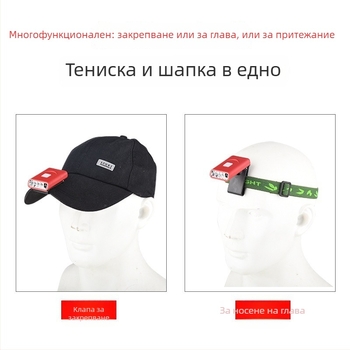 KC-сертифицирана LED лампа за клип върху шапка сензор, 1W, 500mAh, Type-C зареждане, риболовна светлина