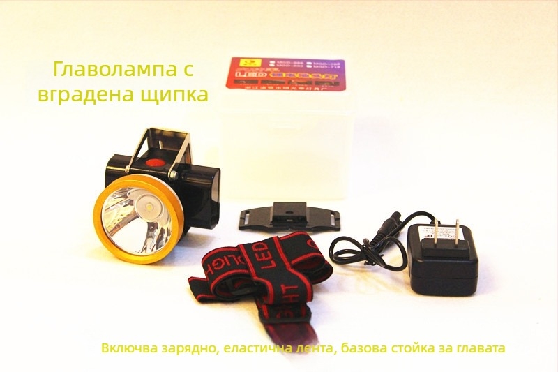 Експлозивоустойчив миньорски шлем с LED челна лампа — подземна употреба, зареждащо захранване, водоустойчив, обхват над 500 м