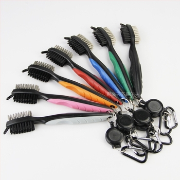 Четка за голф топки, двустранна нейлонова четка за почистване, печат на лого и персонализация, аксесоари за голф